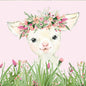 Baby Lovey - Wild Flower Lamb and blush minky with fuschia satin ruffle - DBC Baby Bedding Co 