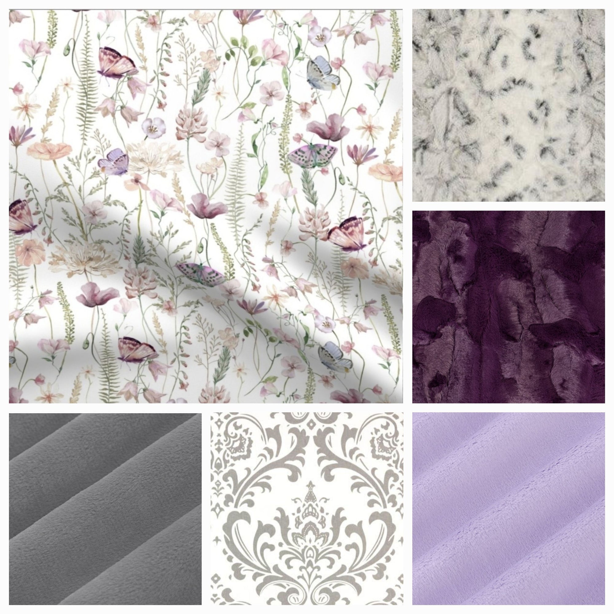 New Release Girl Crib Bedding- Lilac Wildflower Butterfly Baby Bedding Collection - DBC Baby Bedding Co 