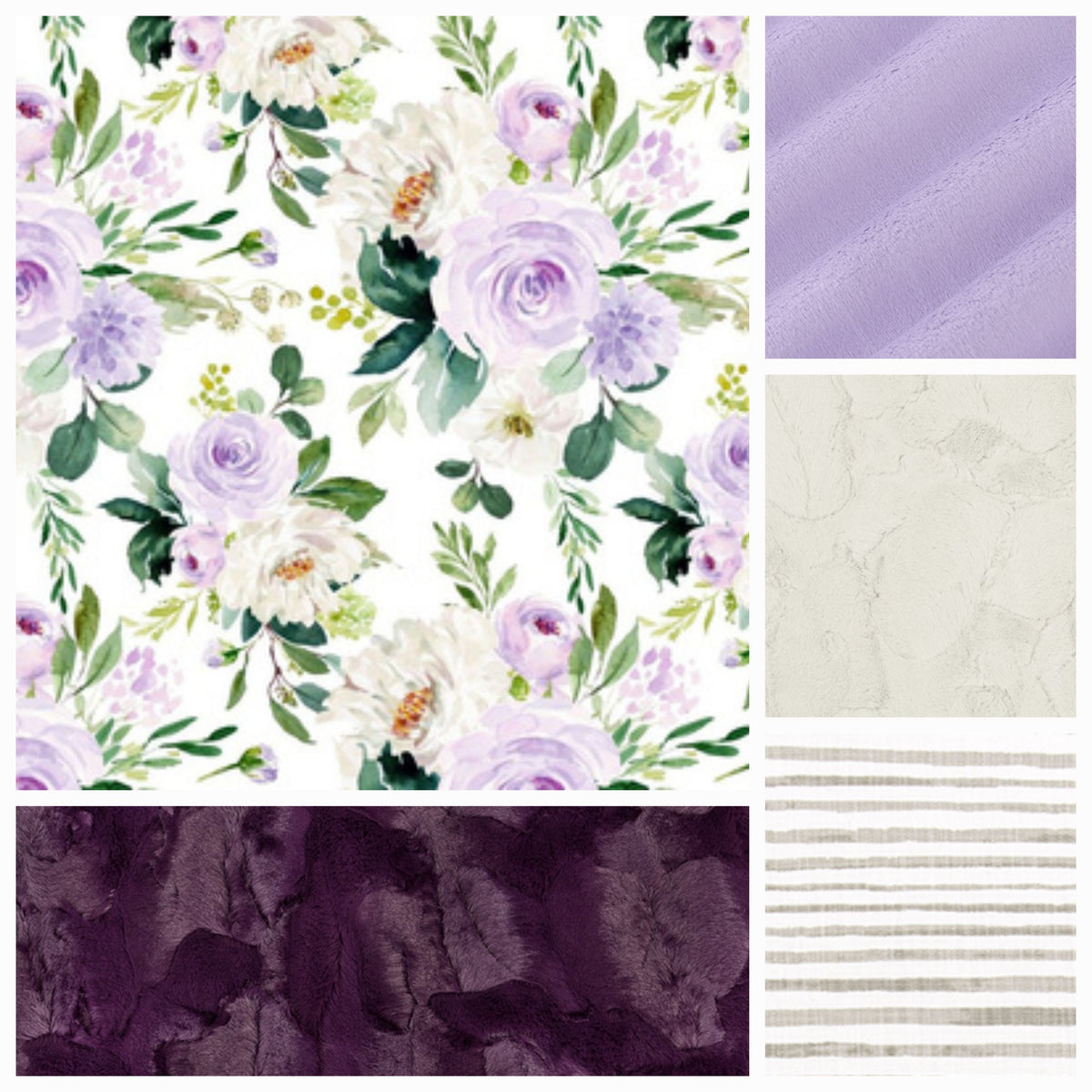 New Release Girl Crib Bedding- Lilac Rose Boho Floral and Sandstone Stripe Baby Bedding Collection - DBC Baby Bedding Co 