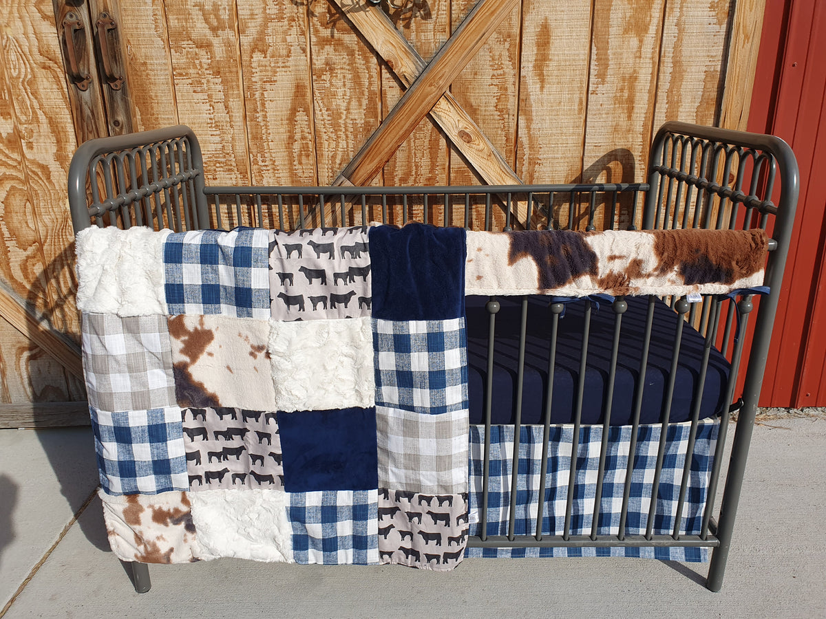 New Release Boy Crib Bedding - Angus and Cow Minky Baby &amp; Toddler Bedding Collection - DBC Baby Bedding Co 