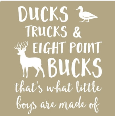 Crib Sheet - Tan Ducks, Trucks, Bucks Eight Point Bucks - DBC Baby Bedding Co 