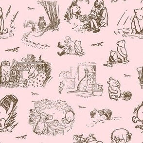 New Release Girl Crib Bedding- Pink Classic Winnie Pooh Toile Baby Bedding & Nursery Collection - DBC Baby Bedding Co 