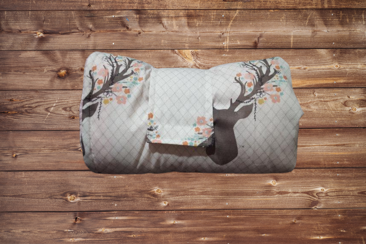 On the Go Changing Pad- Tulip Fawn Woodland and Minky Interior - DBC Baby Bedding Co 