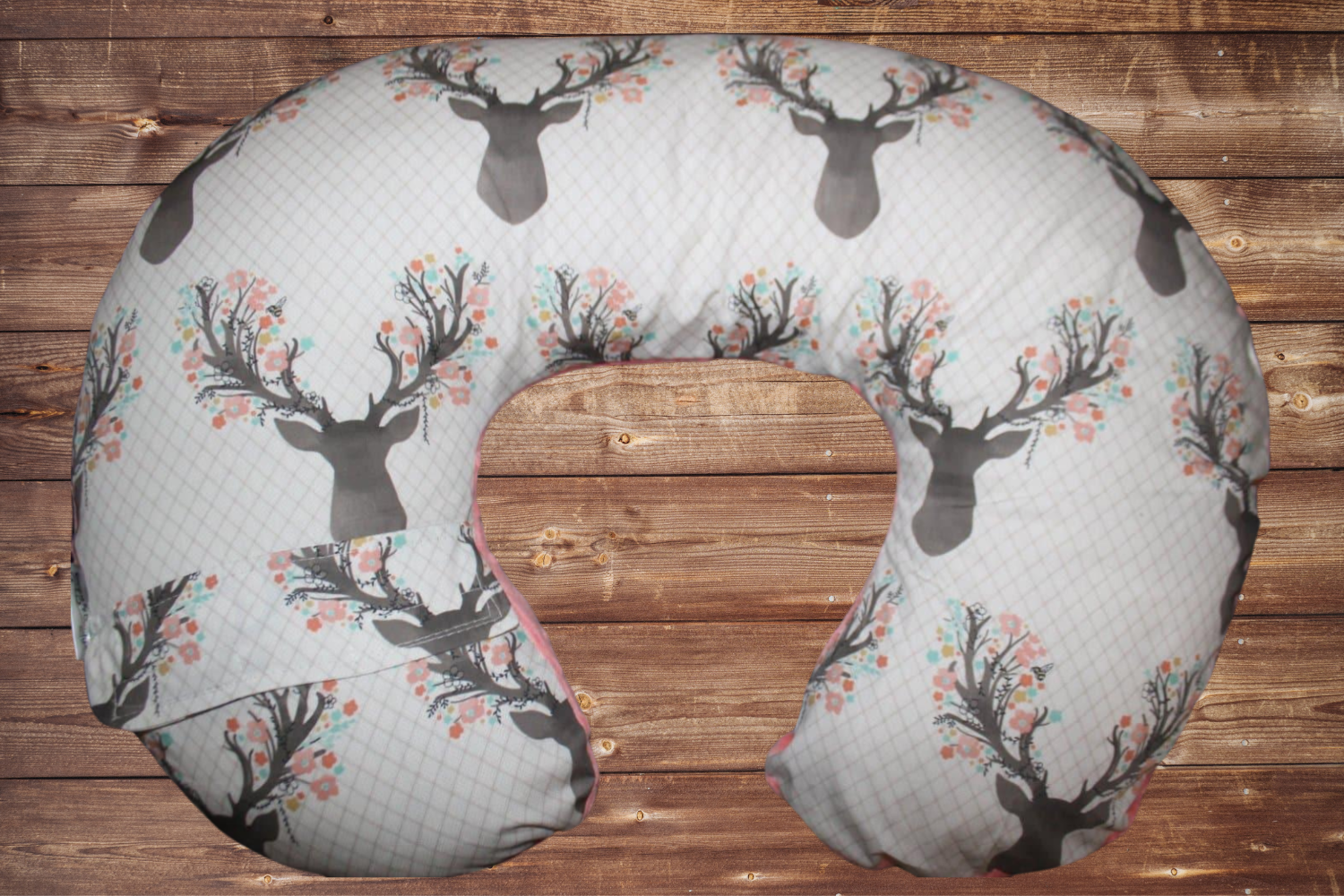 Nursing Pillow Cover - Tulip Fawn and Minky Woodland Cover - DBC Baby Bedding Co 