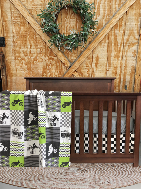 Checkered flag crib store bedding