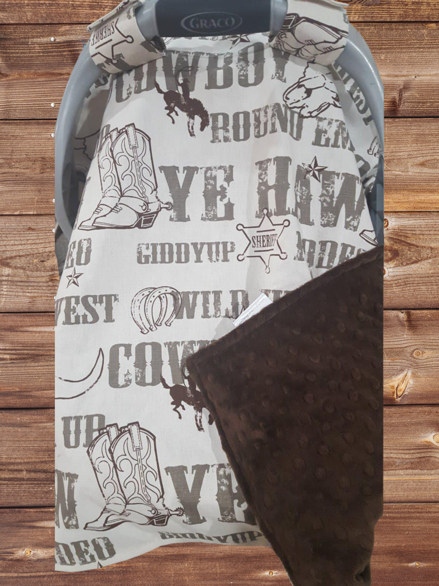 Carseat Tent - Wild West Cowboy Western Tent - DBC Baby Bedding Co 