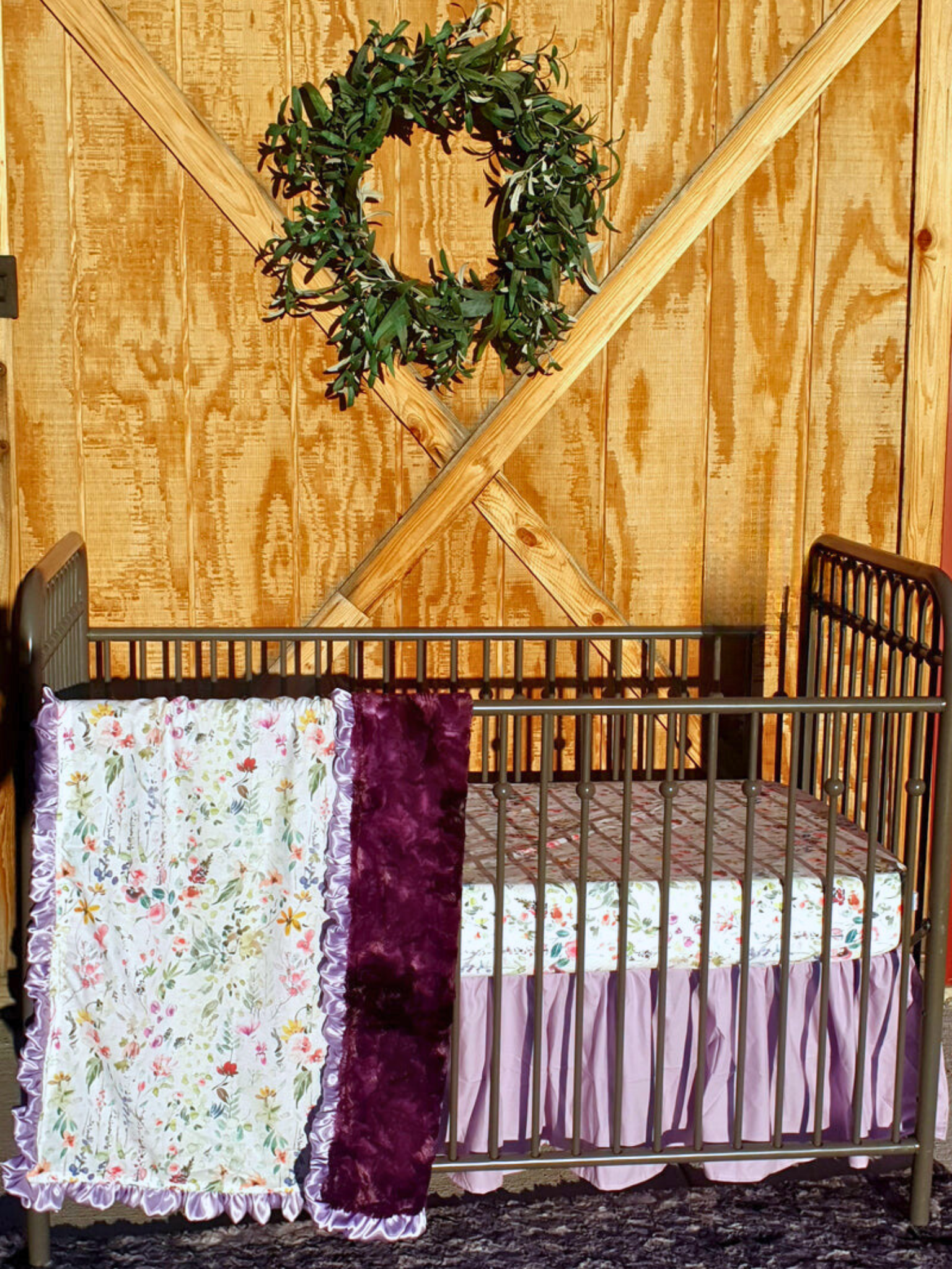 Custom Girl Crib Bedding- Wildflower Nature Baby Bedding Collection - DBC Baby Bedding Co 