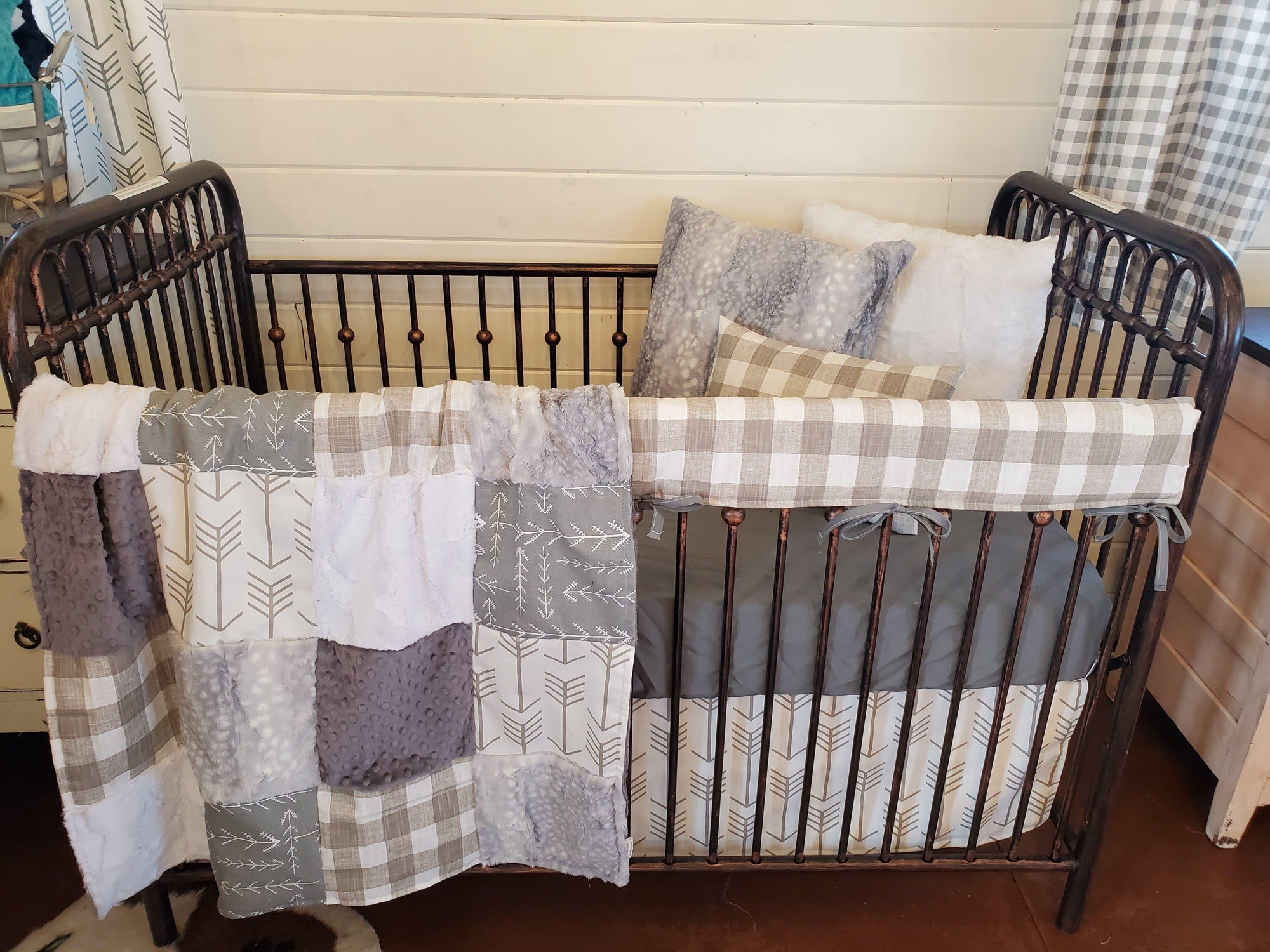 Neutral Crib Bedding - Arrow Woodland Collection - DBC Baby Bedding Co 