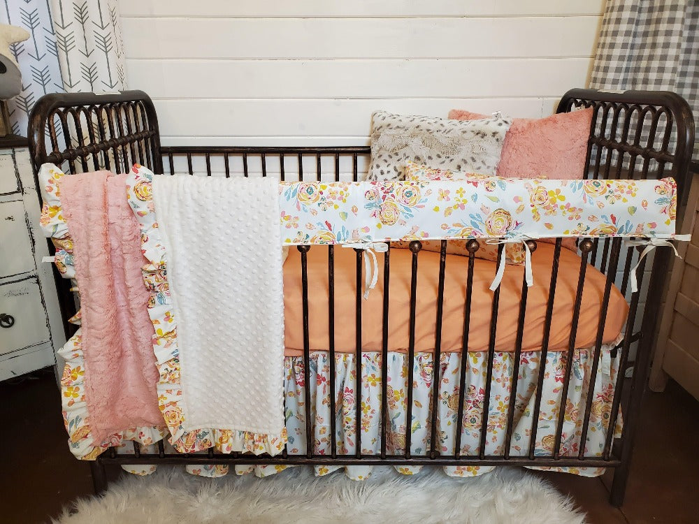 Ready Ship Girl Crib Bedding- Floral Collection - DBC Baby Bedding Co 