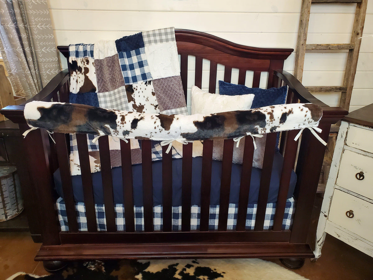 Boy Crib Bedding- Farm House and Cow Minky Farm Collection - DBC Baby Bedding Co 
