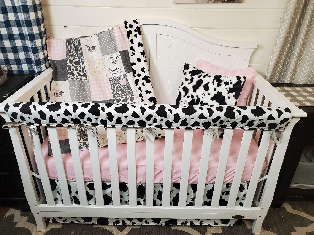 Custom Girl Crib Bedding- Cows Come Home Baby Crib Collection - DBC Baby Bedding Co 