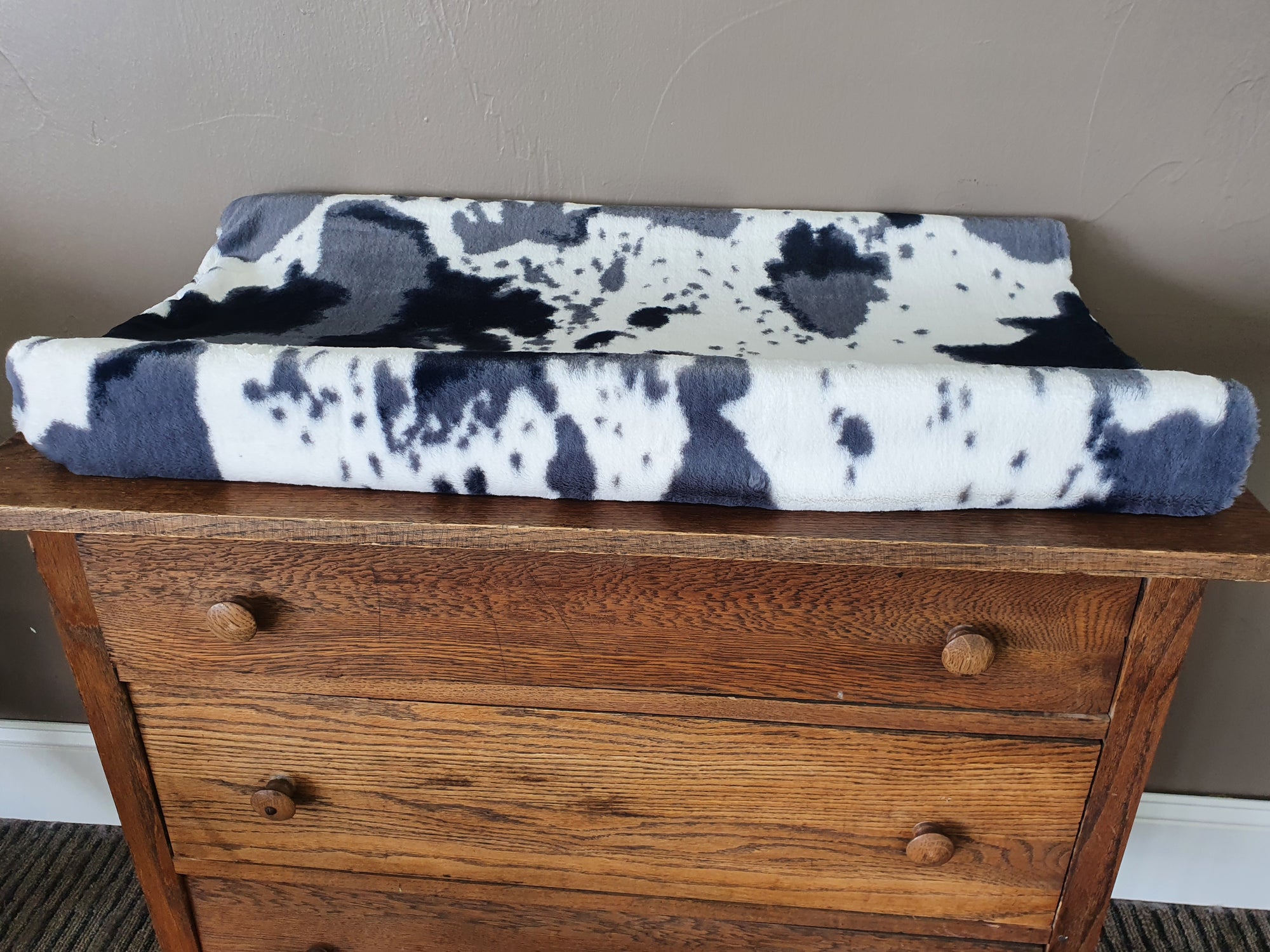 Changing Pad Cover - Storm Cow Minky Western Cover - DBC Baby Bedding Co 