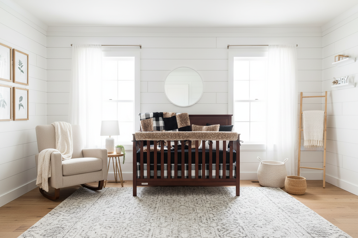 Neutral Woodland Crib Bedding