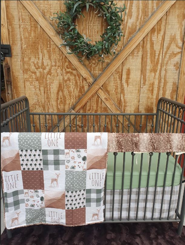 Neutral Woodland Crib Bedding