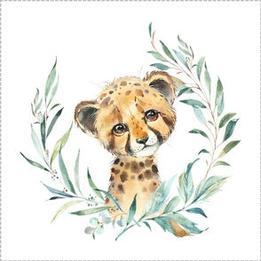 Baby Lovey - Safari Cheetah and gray minky with mint satin ruffle - DBC Baby Bedding Co 
