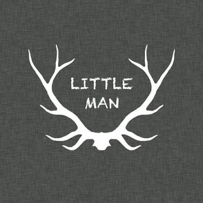 Baby Lovey - Little Man Antler Woodland and gray wild rabbit minky with gray satin ruffle - DBC Baby Bedding Co 