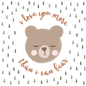 Baby Lovey - Love You More than I can Bear and hunter minky with brown satin ruffle - DBC Baby Bedding Co 