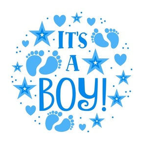 Baby Lovey - Gender Reveal Its a Boy and navy minky with navy satin ruffle - DBC Baby Bedding Co 
