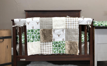 New Release Boy Crib Bedding- Steer and Cactus Baby Bedding Collection - DBC Baby Bedding Co 