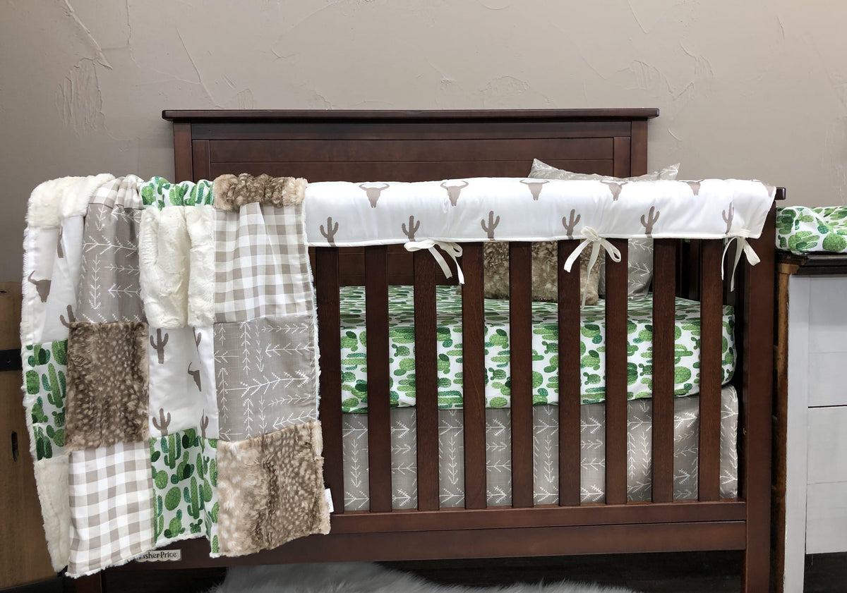 New Release Boy Crib Bedding- Steer and Cactus Baby Bedding Collection - DBC Baby Bedding Co 