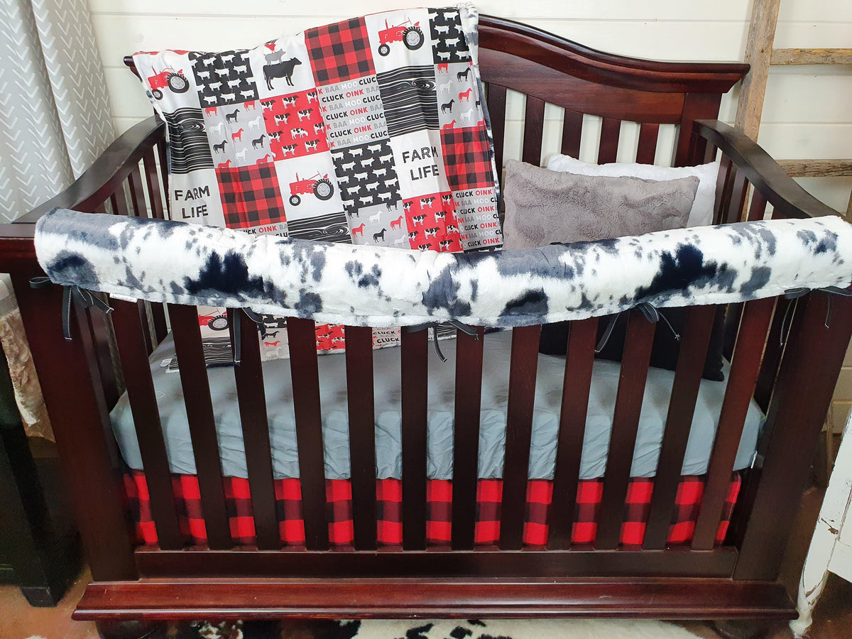 New Release Boy Crib Bedding- Farm Life Tractor and Storm Cow Minky Farm Baby Bedding Collection - DBC Baby Bedding Co 