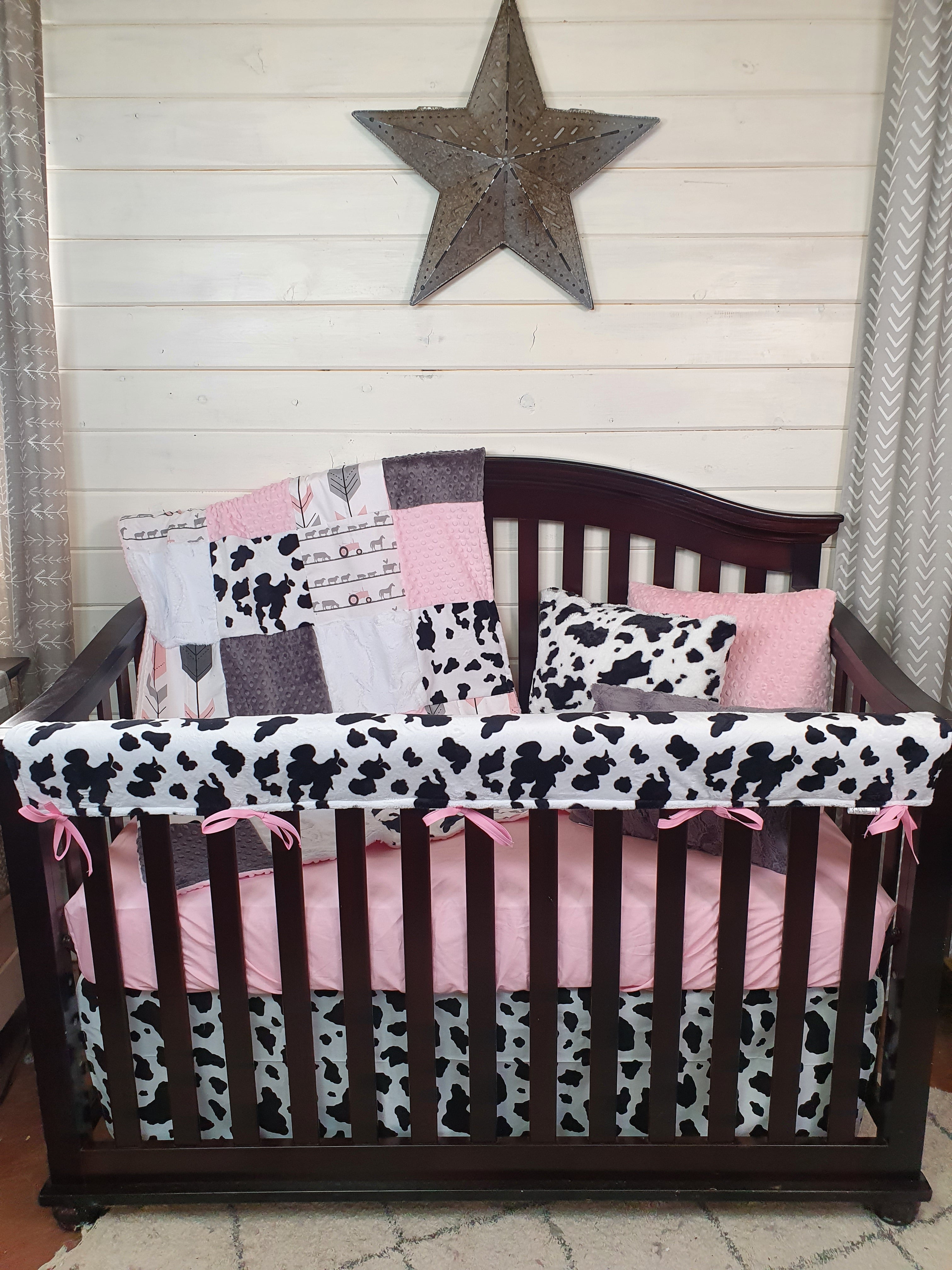 Cow print crib bedding best sale