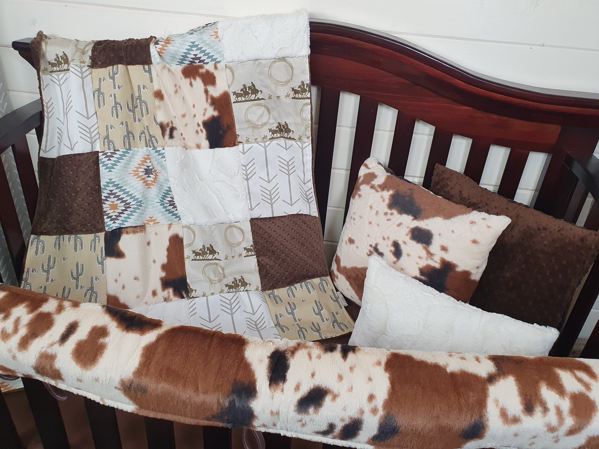 New Release Boy Crib Bedding- Roping Cowboy and Cow Minky Western Baby Bedding & Nursery Collection - DBC Baby Bedding Co 