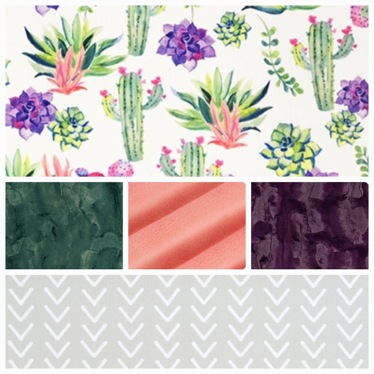 New Release Girl Crib Bedding- Cactus Minky Baby Bedding &amp; Nursery Collection - DBC Baby Bedding Co 
