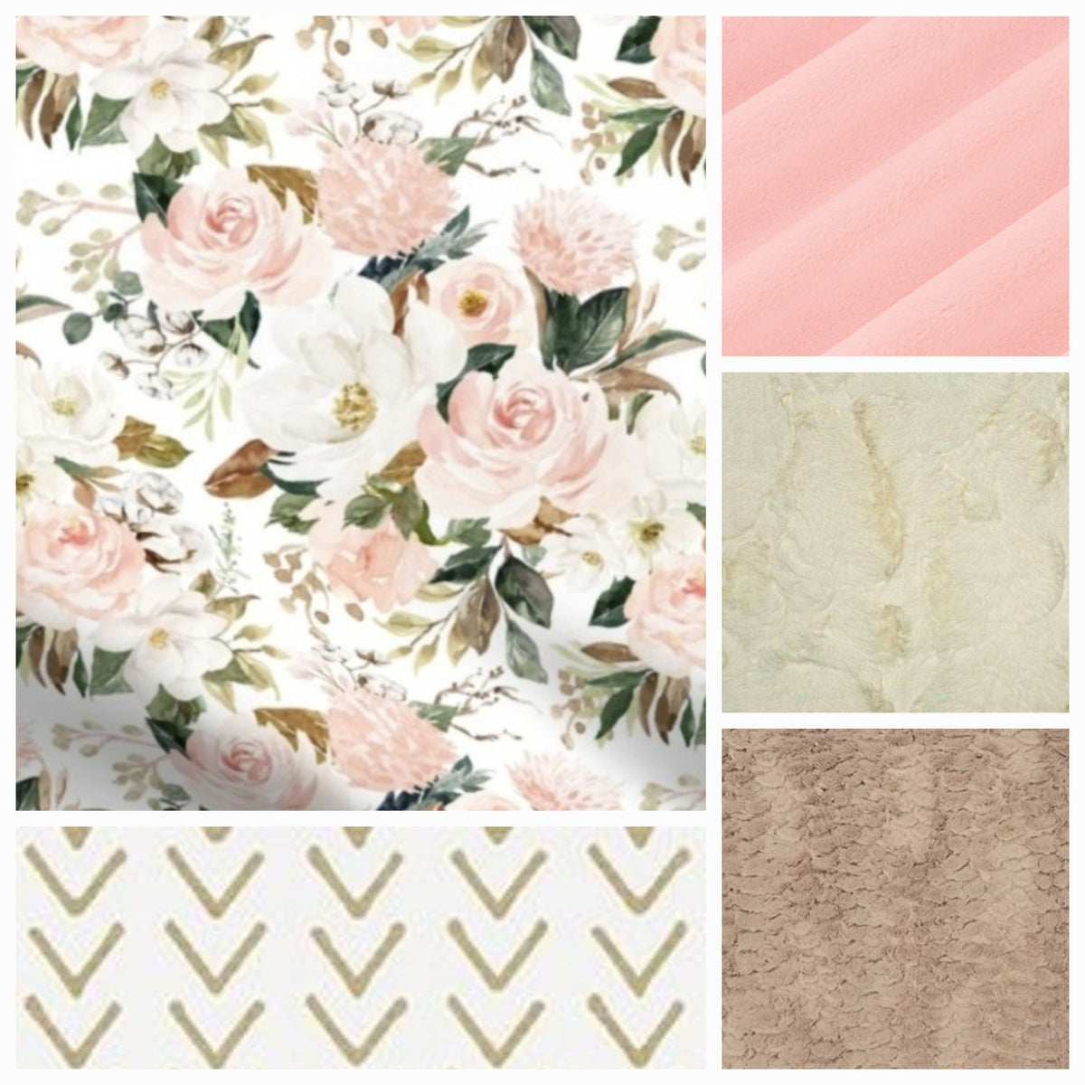 New Release Girl Crib Bedding- Rose and Magnolia Floral Baby Bedding &amp; Nursery Collection - DBC Baby Bedding Co 