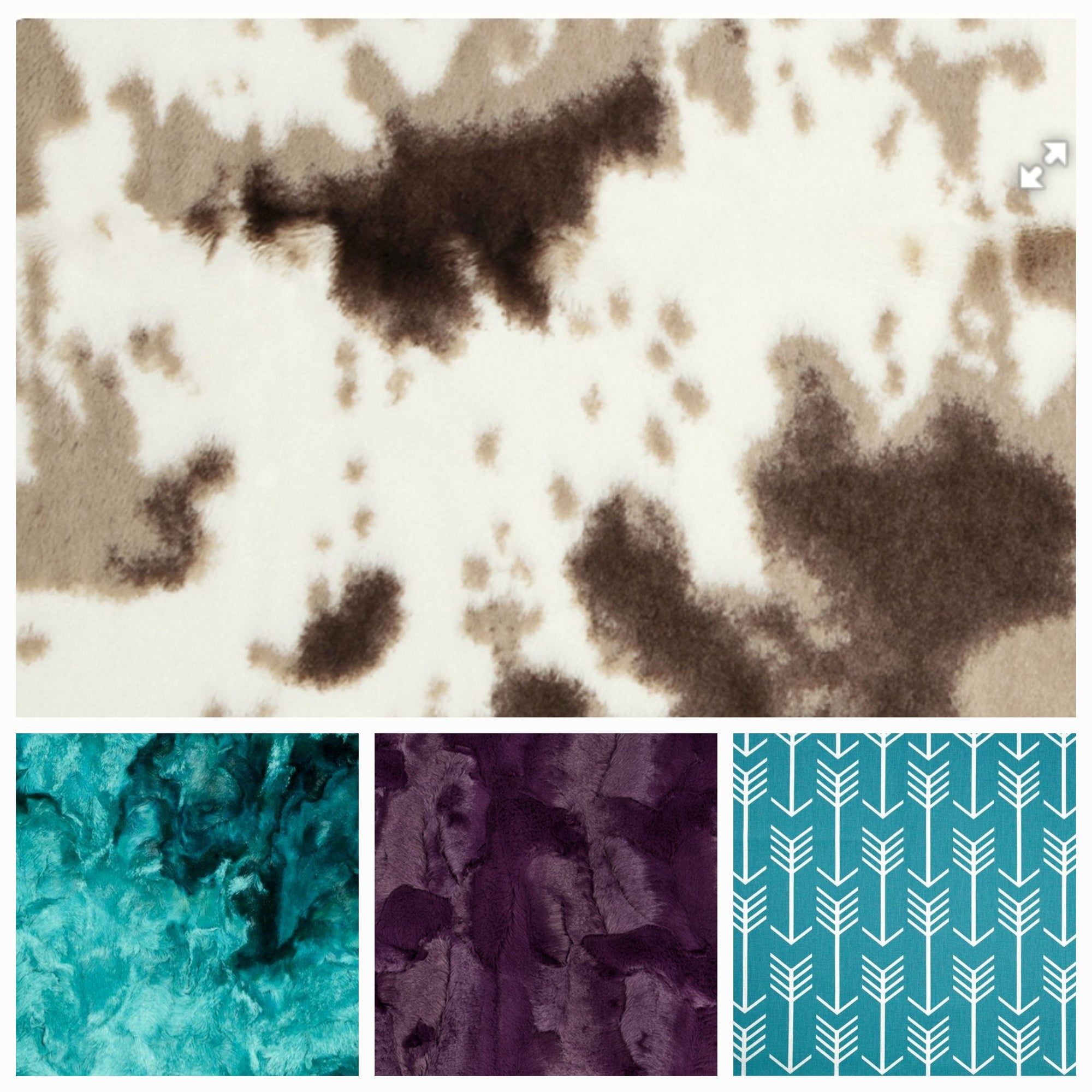 New Release Girl Crib Bedding- Brown Sugar Cow Minky and Teal Western Baby Bedding Collection - DBC Baby Bedding Co 