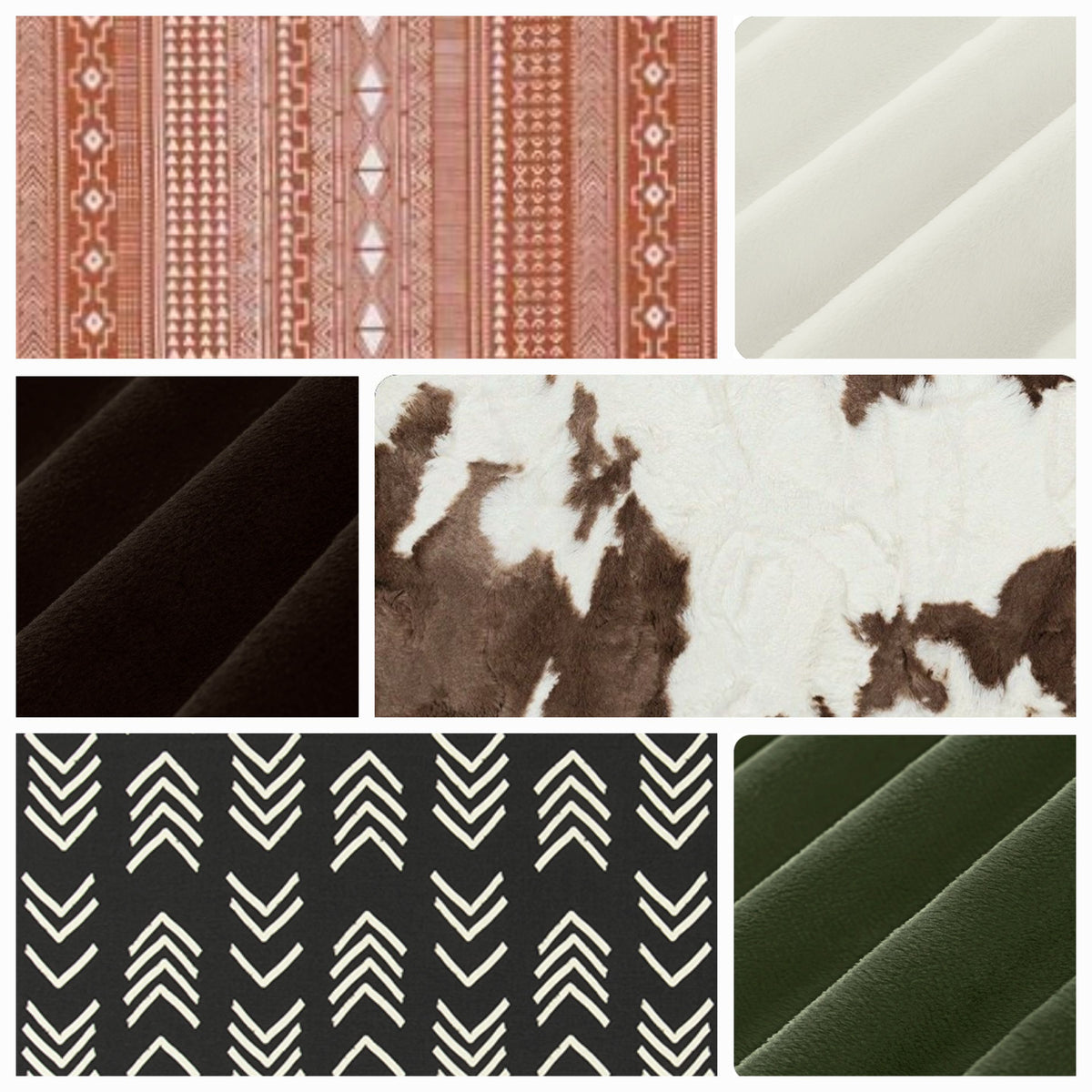 New Release Boy Crib Bedding- Copper Aztec and Brownie Calf Minky Western Baby Bedding Collection - DBC Baby Bedding Co 