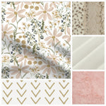 New Release Girl Crib Bedding- Peach Wildflowers Baby Bedding Collection - DBC Baby Bedding Co 