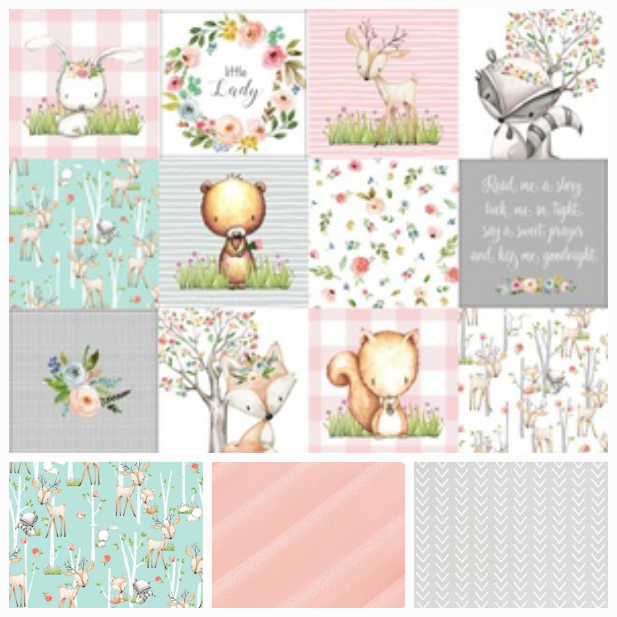 New Release Girl Crib Bedding - Little Lady Floral Woodland Animals Baby Bedding Collection - DBC Baby Bedding Co 