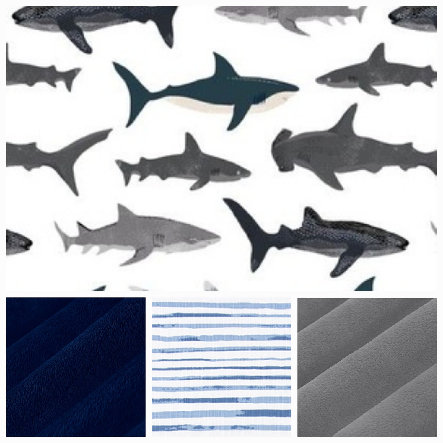 New Release Boy Crib Bedding- Under the Sea Sharks Baby Bedding Collection - DBC Baby Bedding Co 