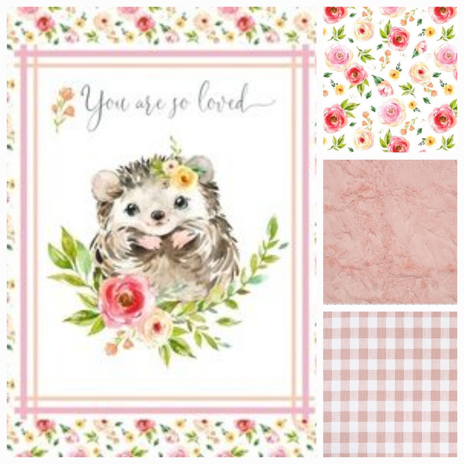 New Release Girl Crib Bedding - You are Loved Hedgehog and Floral Woodland Baby Bedding Collection - DBC Baby Bedding Co 