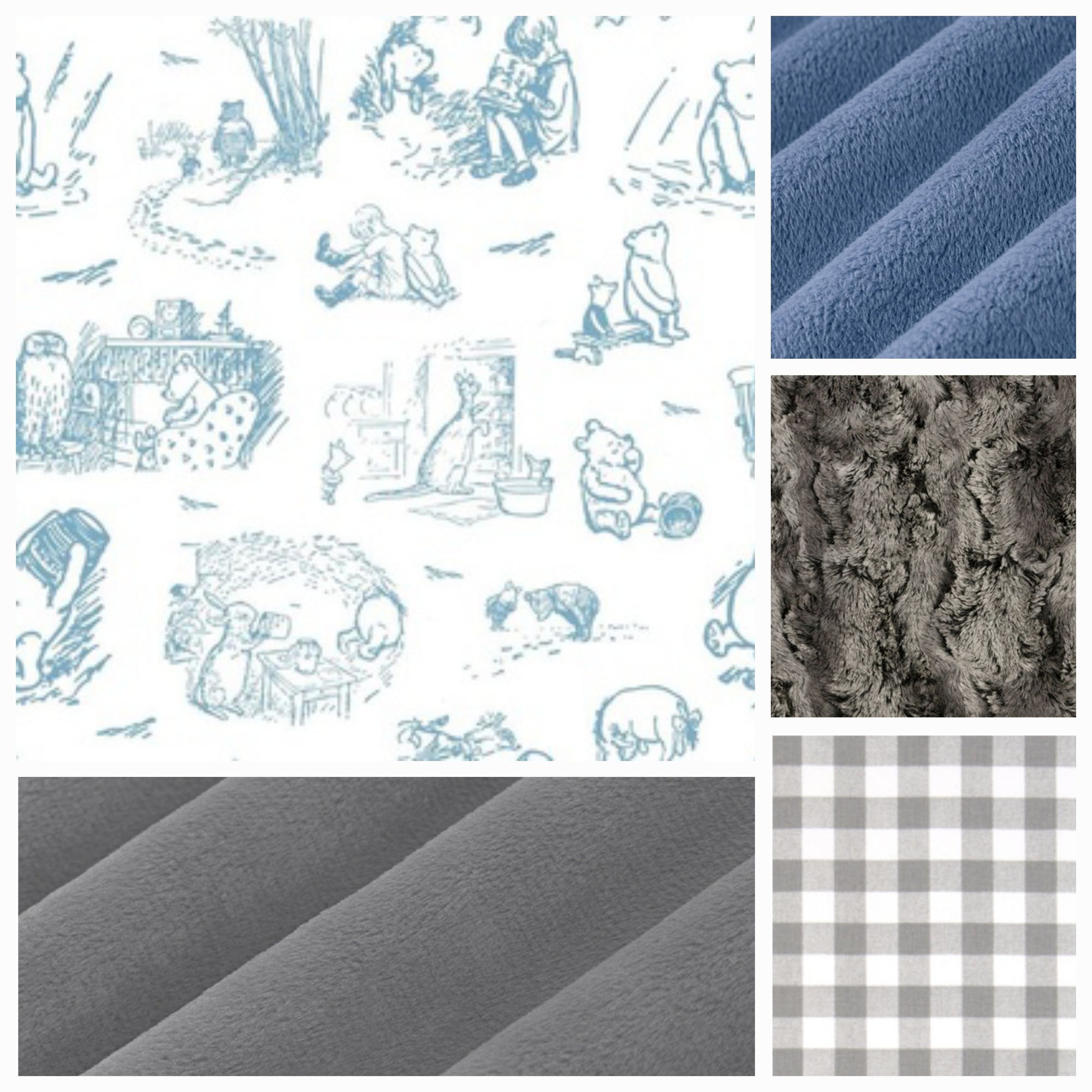 New Release Boy Crib Bedding- Classic Winnie Pooh Blue Toile Baby Bedding & Nursery Collection - DBC Baby Bedding Co 