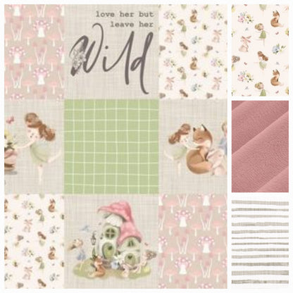 New Release Girl Crib Bedding- Fairy Garden in Dusty Rose and Sage Nature Baby Bedding & Nursery Collection - DBC Baby Bedding Co 