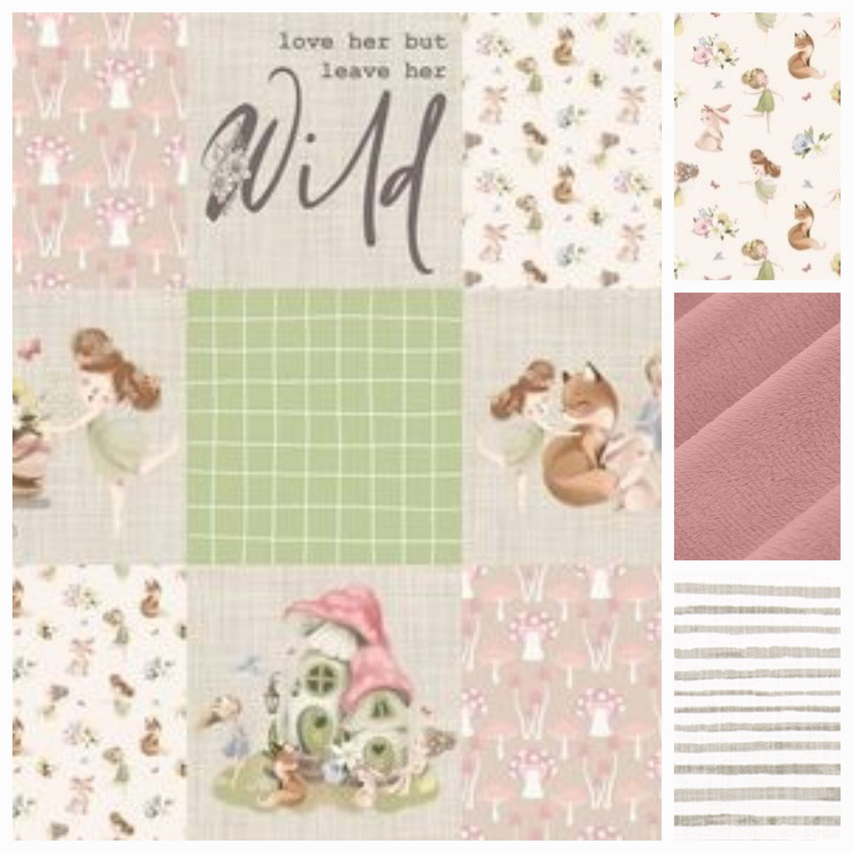 New Release Girl Crib Bedding- Fairy Garden in Dusty Rose and Sage Nature Baby Bedding &amp; Nursery Collection - DBC Baby Bedding Co 
