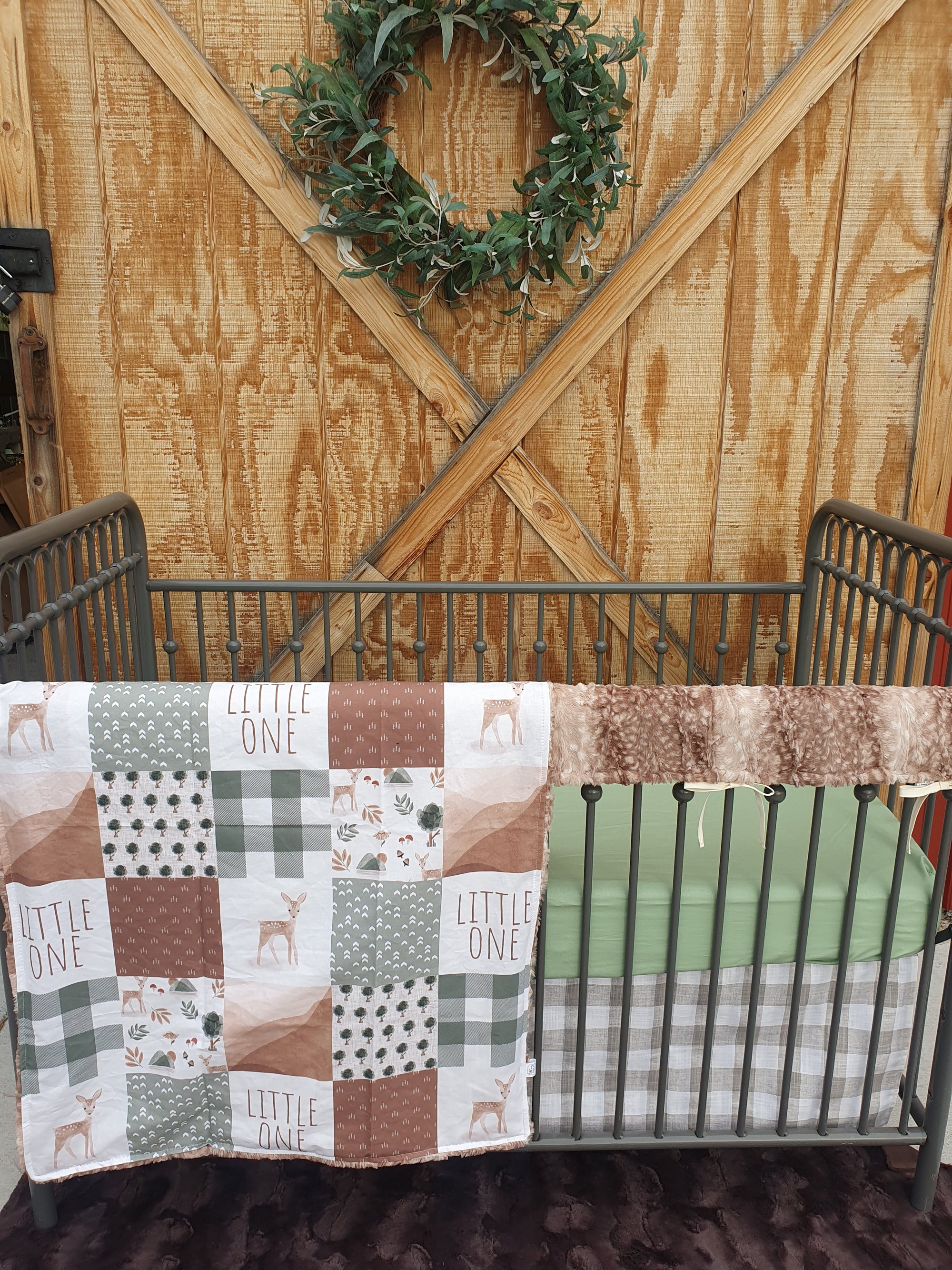New Release Neutral Crib Bedding- Little One Deer Woodland Crib Bedding Collection - DBC Baby Bedding Co 
