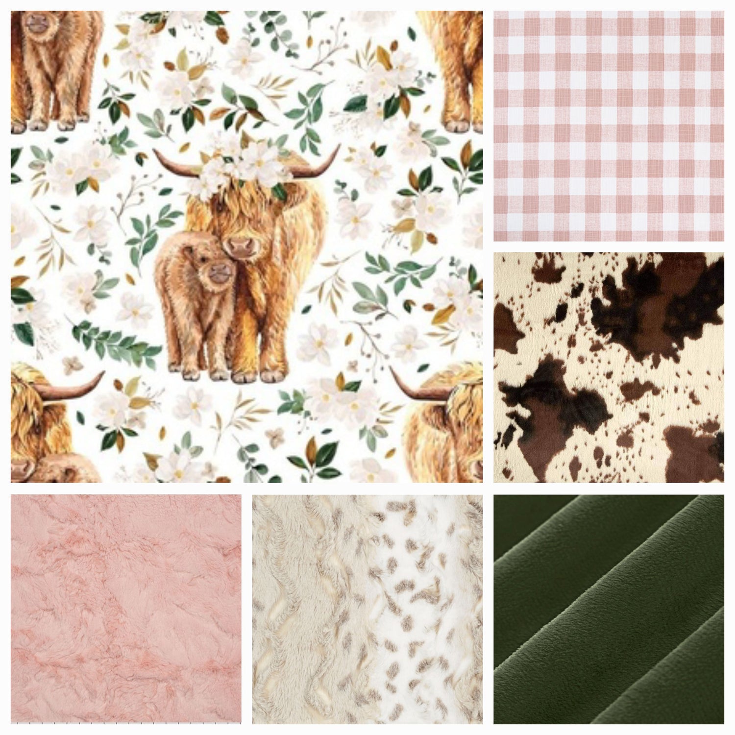 New Release Girl Crib Bedding - Magnolia Highland Cow Farm Girl Baby Bedding & Nursery Collection - DBC Baby Bedding Co 