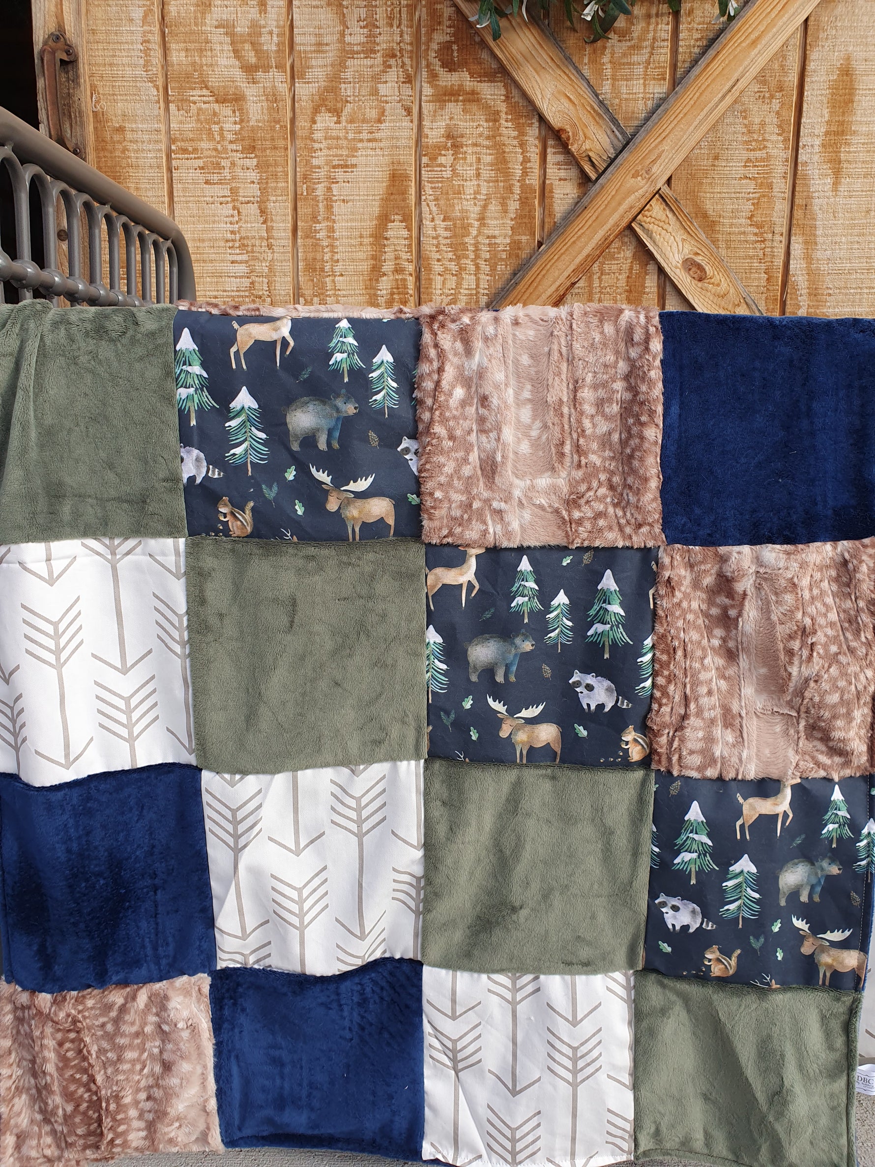 New Release Boy Crib Bedding- Moose, Bear, Deer Woodland Baby Bedding Collection - DBC Baby Bedding Co 