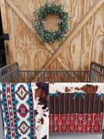 Boy Crib Bedding - Aztec and Cow Minky Western Crib Bedding & Nursery Collection - DBC Baby Bedding Co 