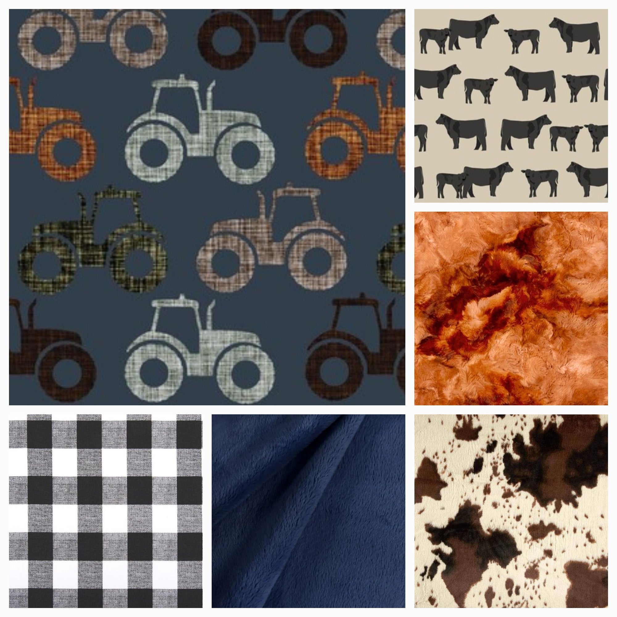 New Release Boy Crib Bedding- Tractor, Angus, and Cow Minky Farm Baby Bedding & Nursery Collection - DBC Baby Bedding Co 