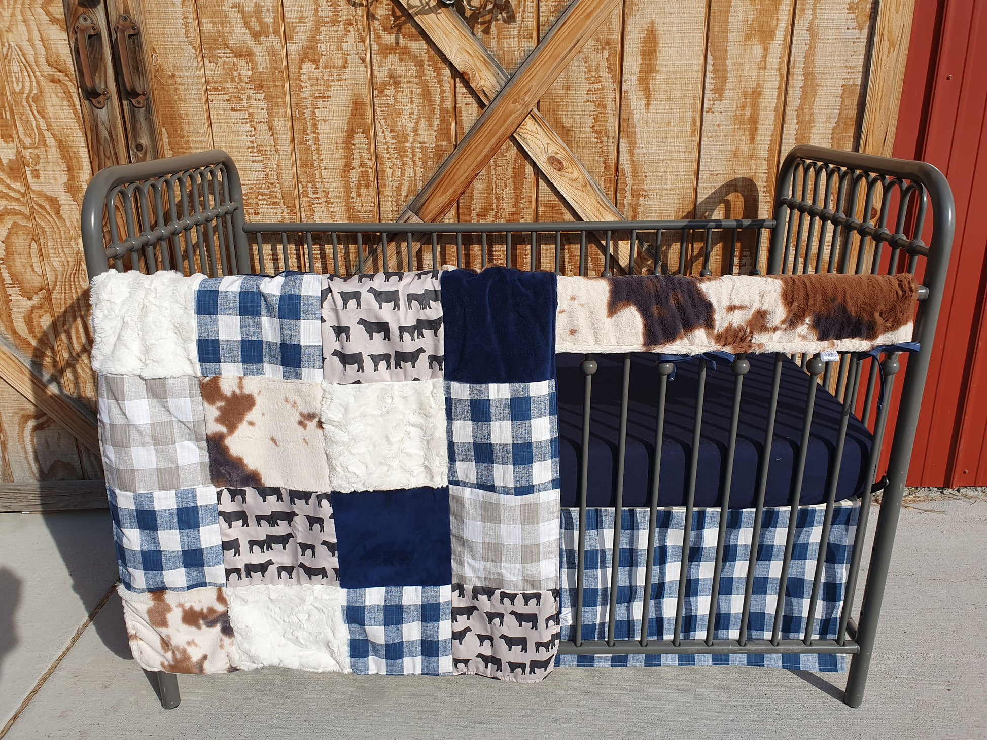 New Release Boy Crib Bedding - Angus and Cow Minky Baby & Toddler Bedding Collection - DBC Baby Bedding Co 