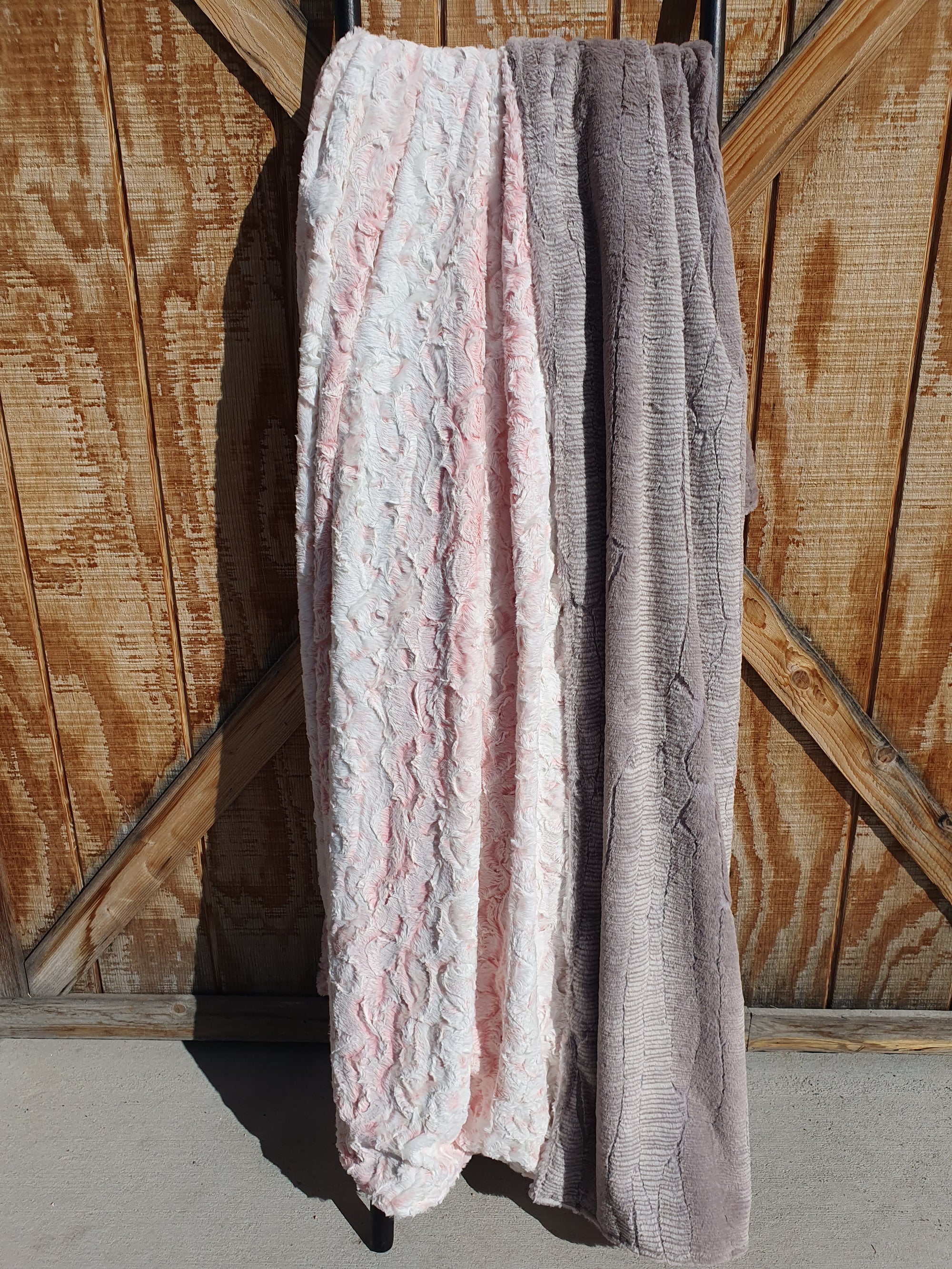 Live Blanket Sale - 60x80 Coral Snowy Owl and Dune Minky - DBC Baby Bedding Co 