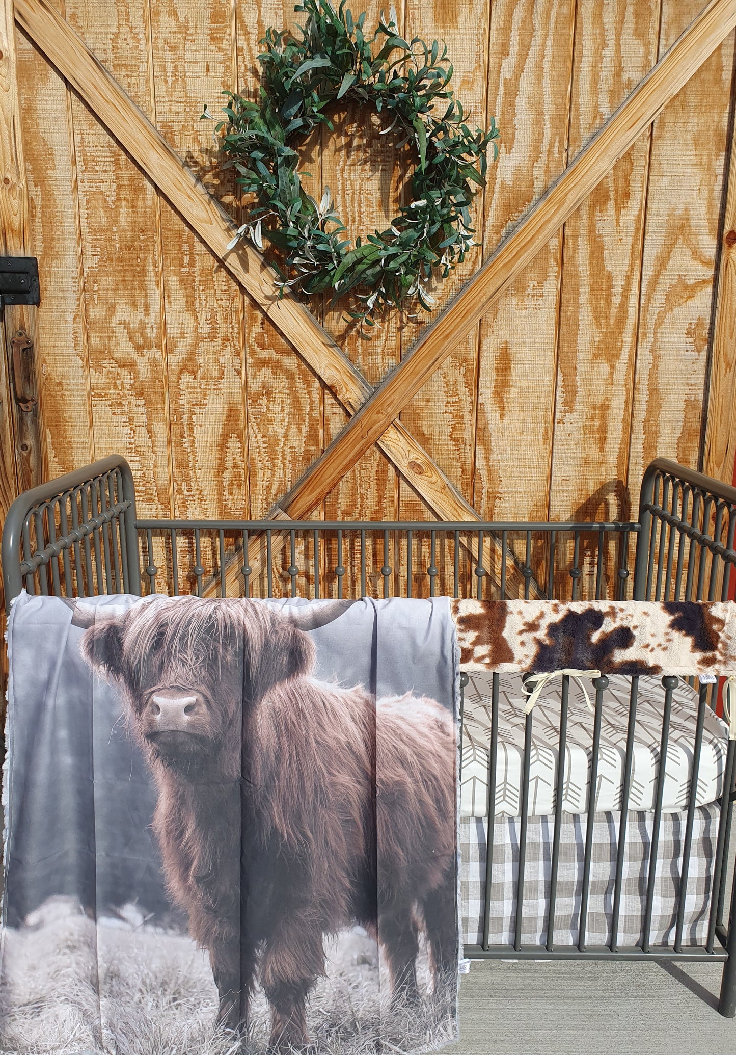 New Release Boy Crib Bedding- Highland Cow Western Baby Bedding Collection - DBC Baby Bedding Co 