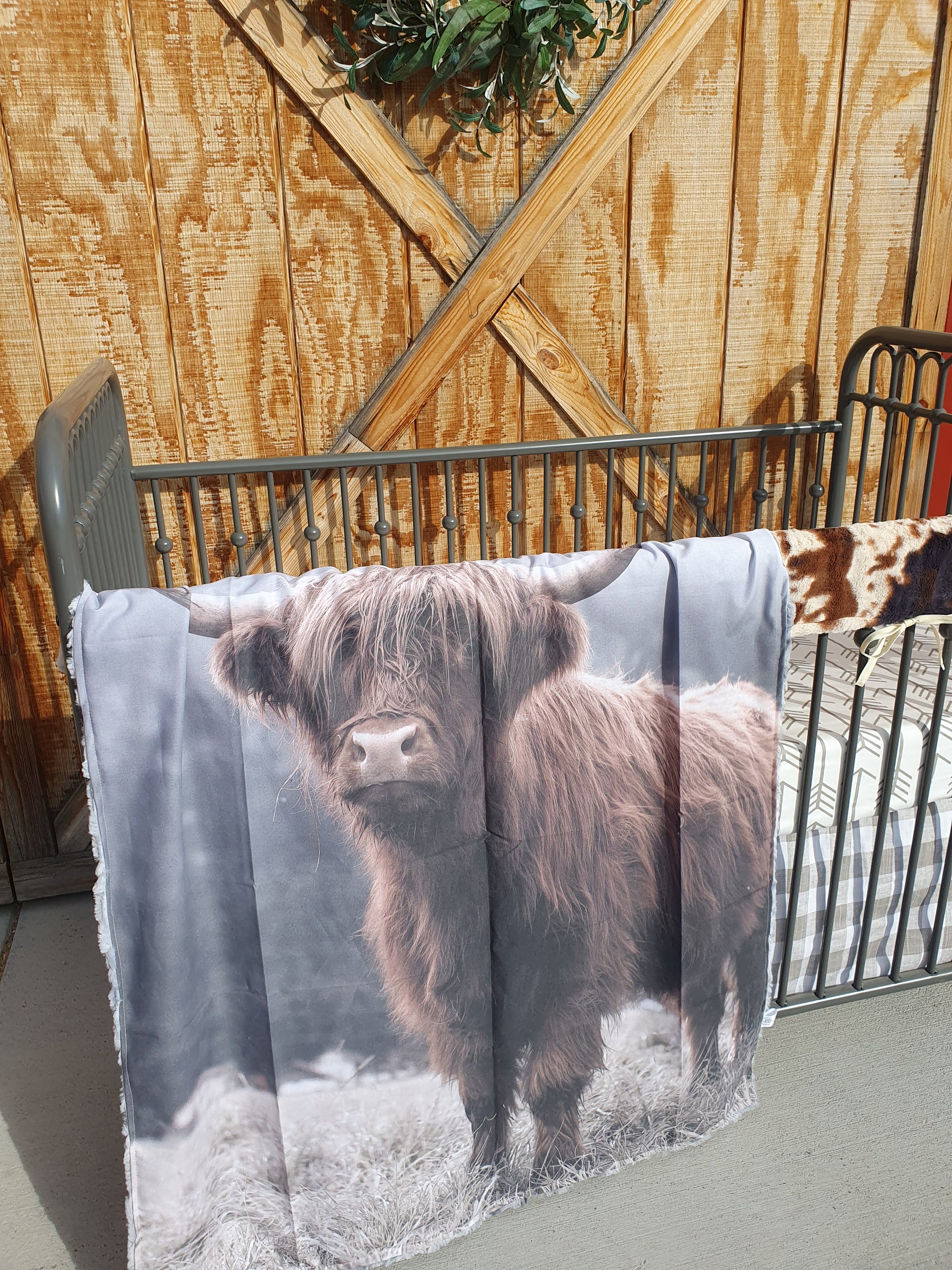 New Release Boy Crib Bedding- Highland Cow Western Baby Bedding Collection - DBC Baby Bedding Co 