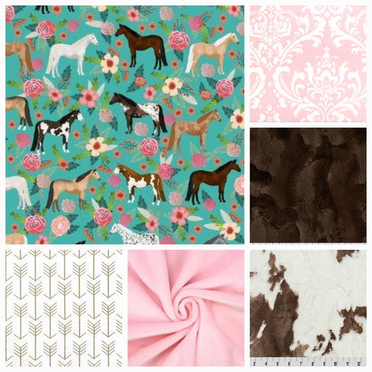 New Release Girl Crib Bedding- Horse Western Baby & Toddler Bedding Collection