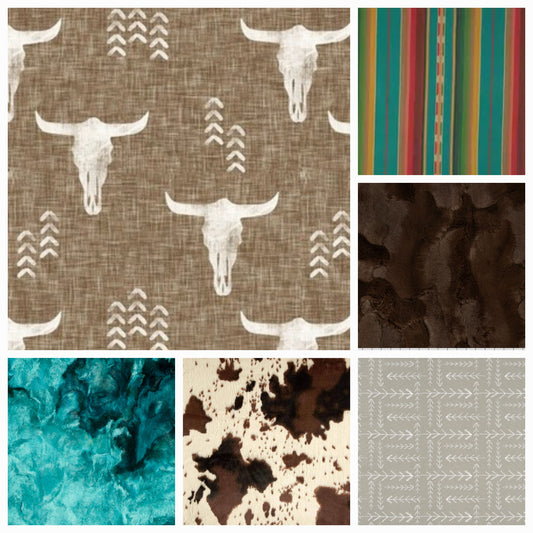 New Release Boy Crib Bedding - Steer, Serape, and Cow Western Baby & Toddler Bedding Collection