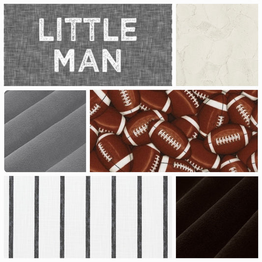 4th July Sale - Little Man Football Boy Crib Bedding 6pc set
